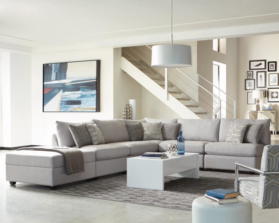 Cambria - 6 Piece Sectional - Light Gray