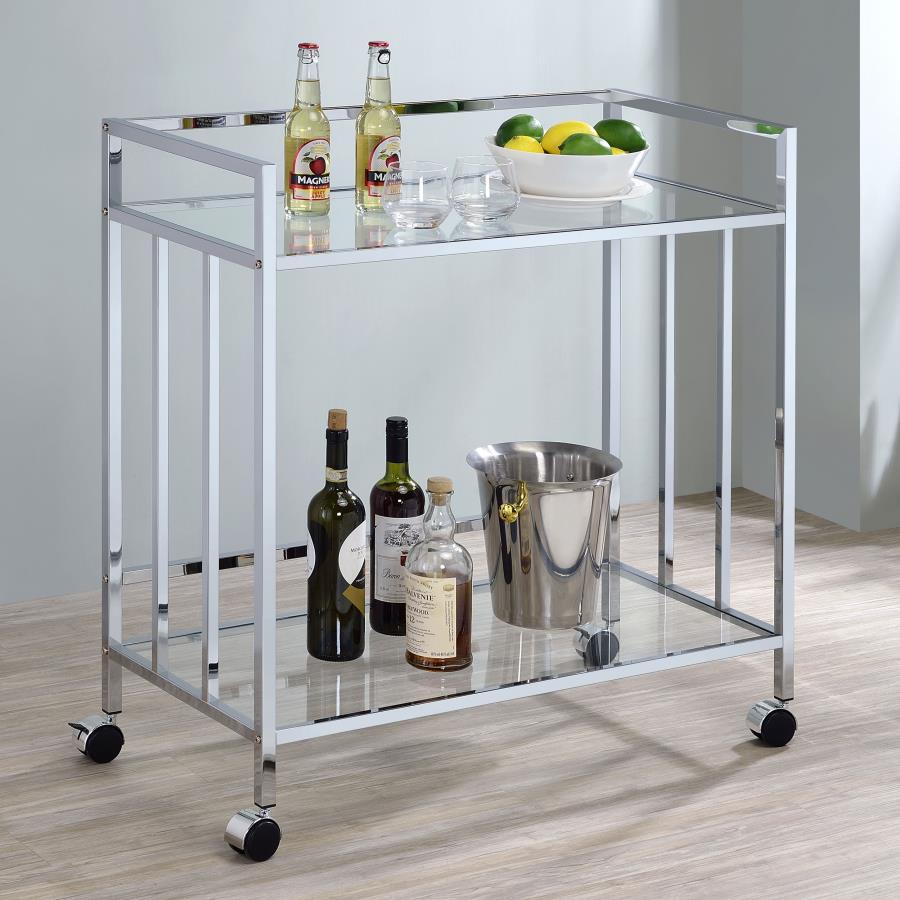 Cara - Serving Cart - Pearl Silver