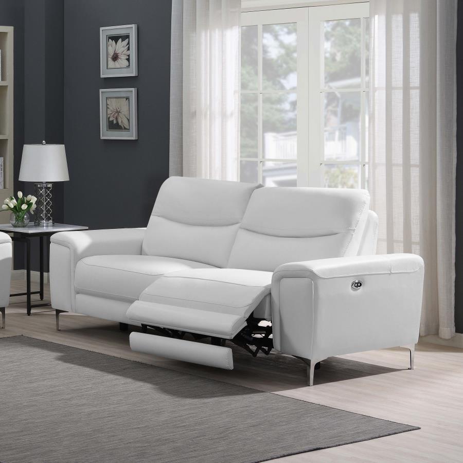 Largo - Power Reclining Sectional - White