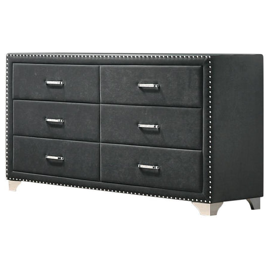 Melody - 6-drawer Upholstered Dresser