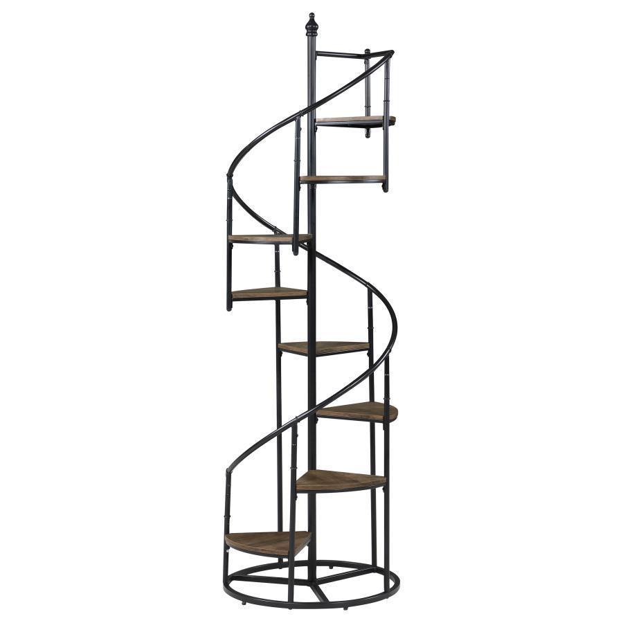 Roseglen - 8-Shelf Staircase Bookcase - Black