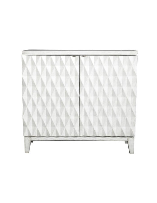 Geena - Accent Cabinet With Carved Door - White