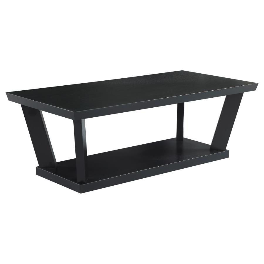 Aminta - 3 Piece Squared Base Table Set - Black