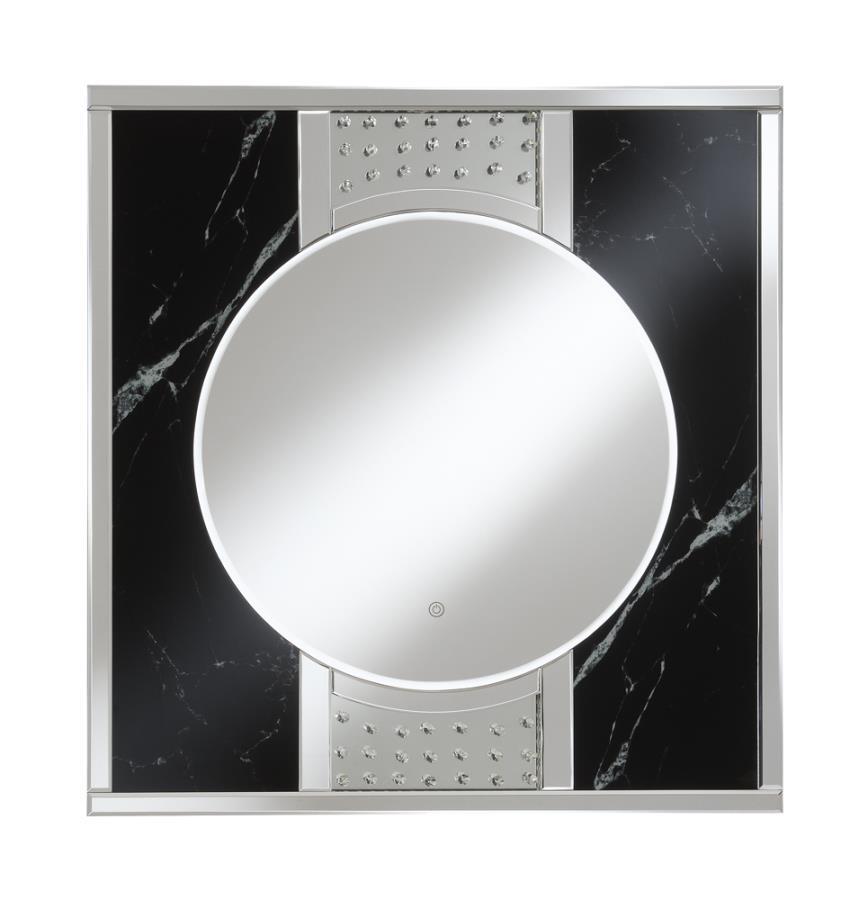 Carter - Square Led Wall Mirror - Pearl Silver