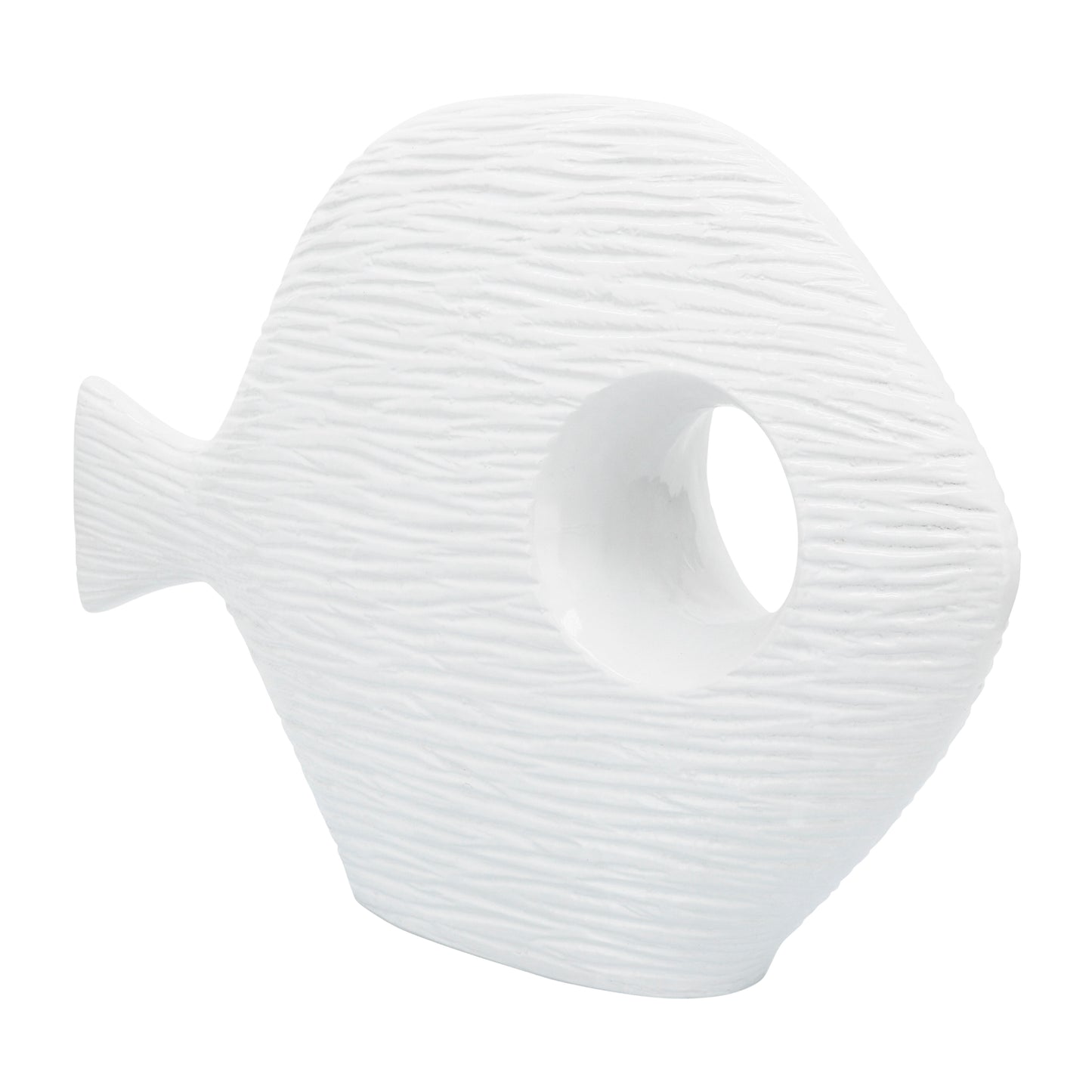 Cer Textured Fish 20" - White