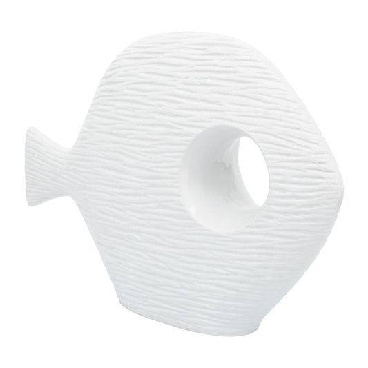 Cer Textured Fish 20" - White