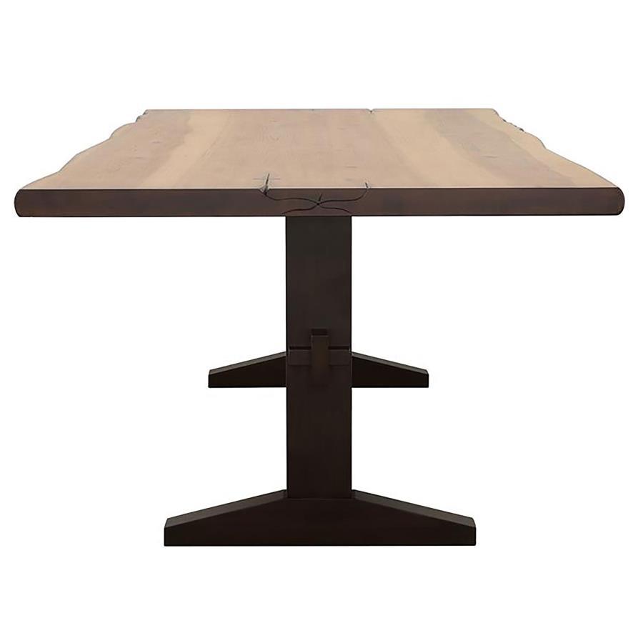 Bexley - Live Edge Trestle Dining Table - Brown