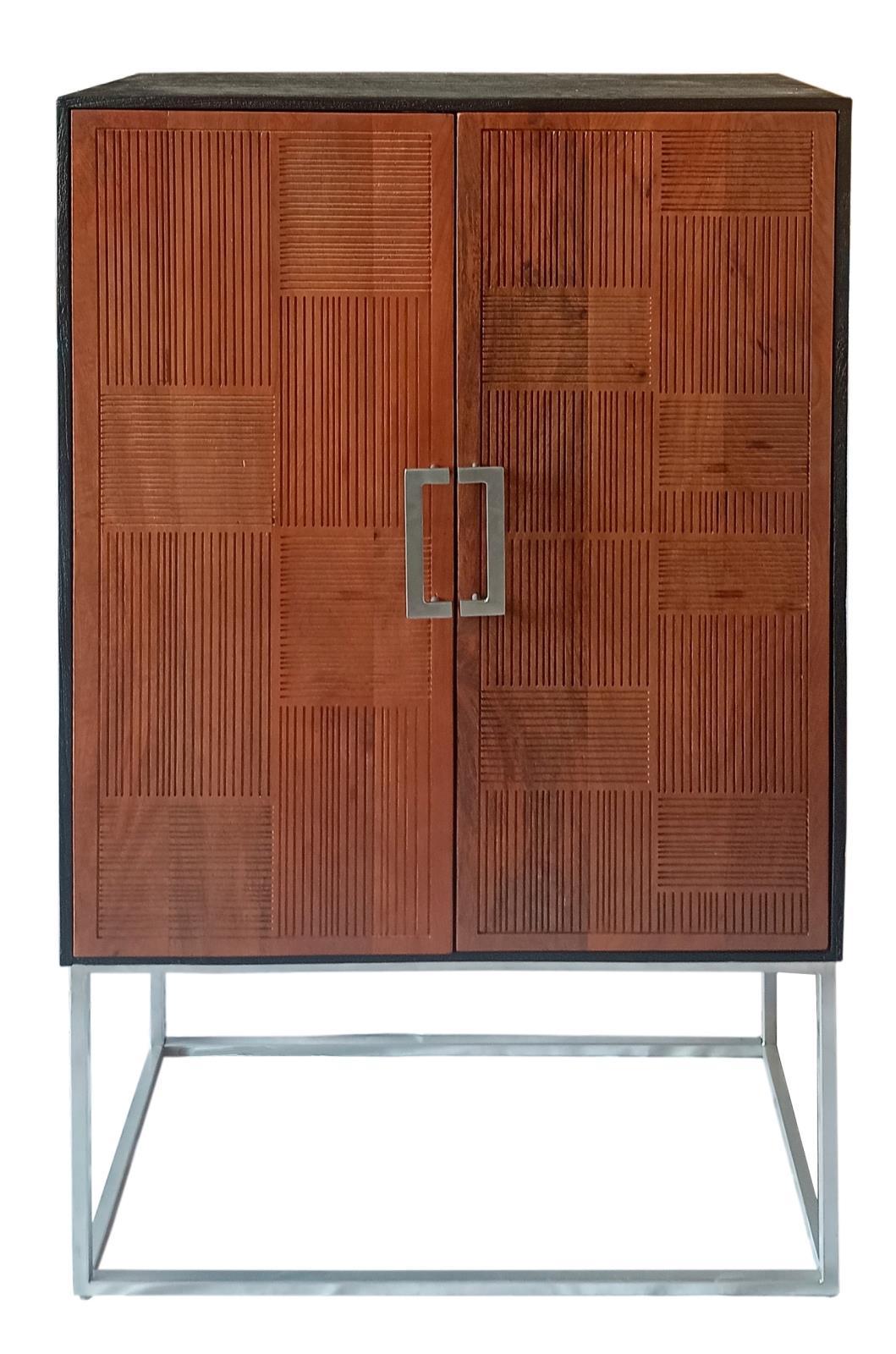 Bar Cabinet - Walnut / Black