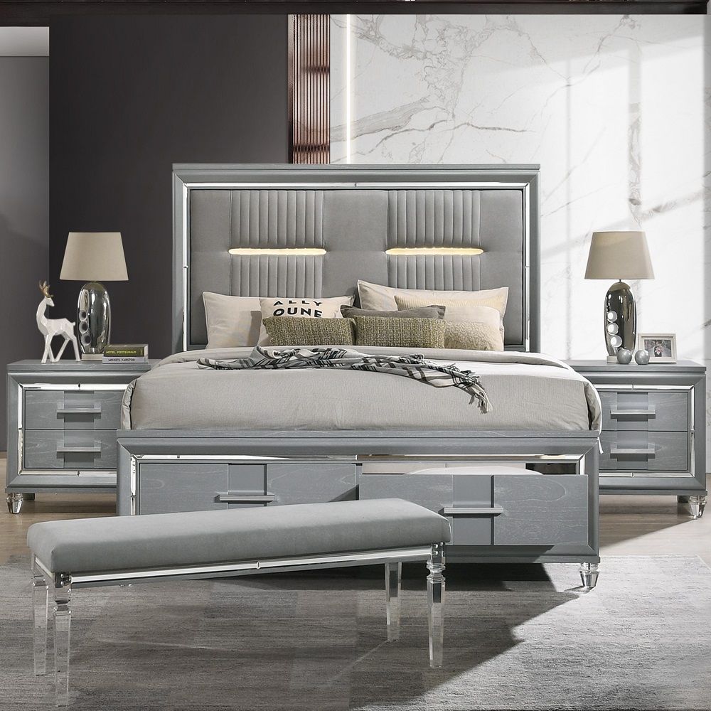 Truman - Queen Bed - Gray