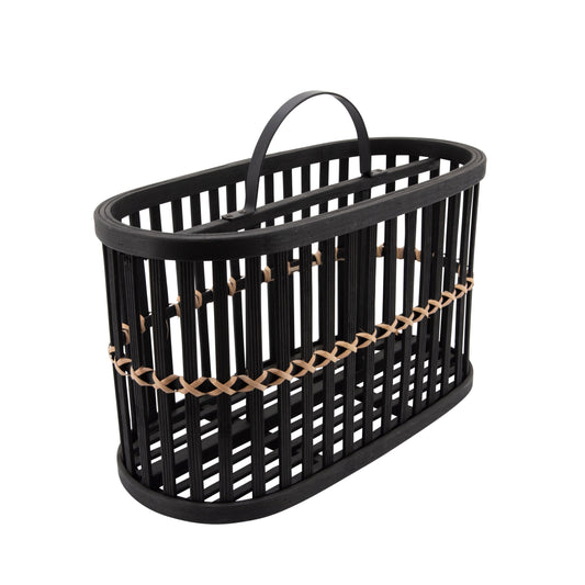 Woven Oval Basket 14" - Black