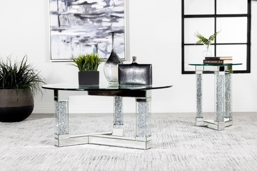 Octave - End Table - Pearl Silver