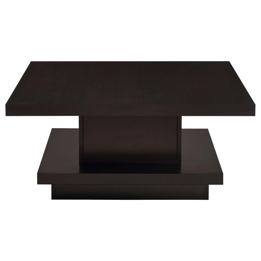 Reston - Pedestal Square Coffee Table - Brown