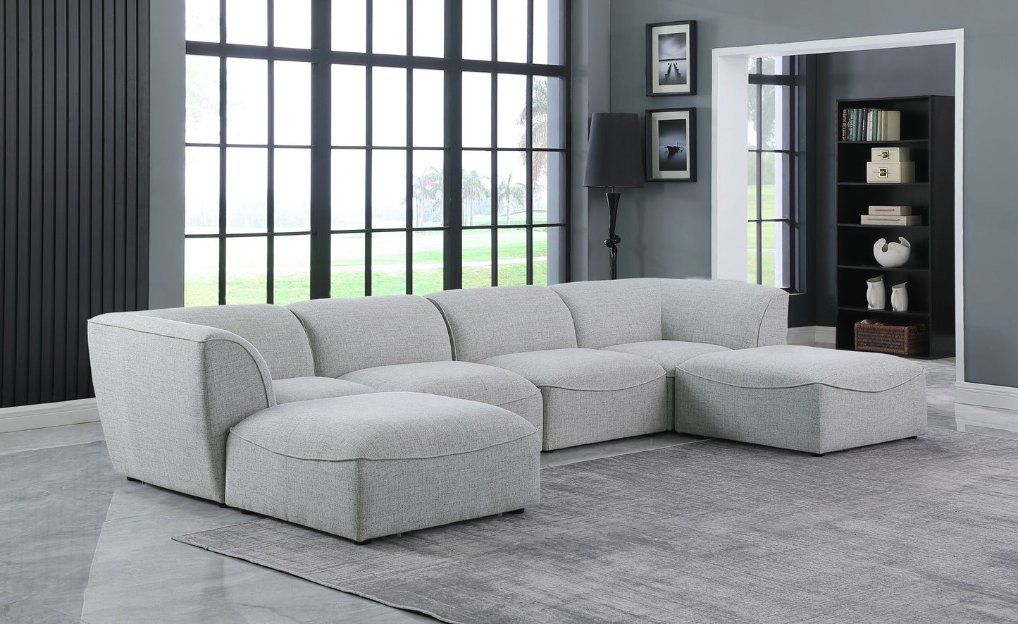 Miramar - Modular Sectional 6 Piece - Gray - Fabric