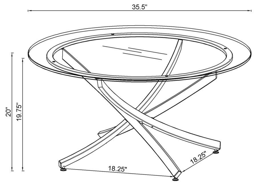 Brooke - Glass Top Coffee Table - Pearl Silver