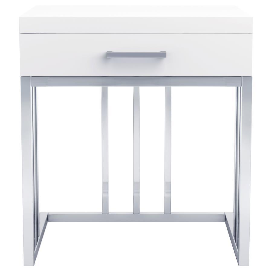 Dalya - 1-Drawer Rectangular End Table - White