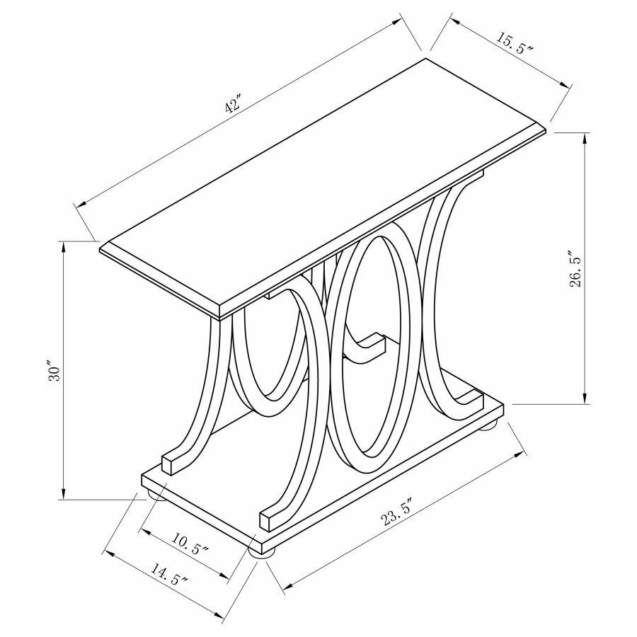 Shelly - C-shaped Base Sofa Table - Brown