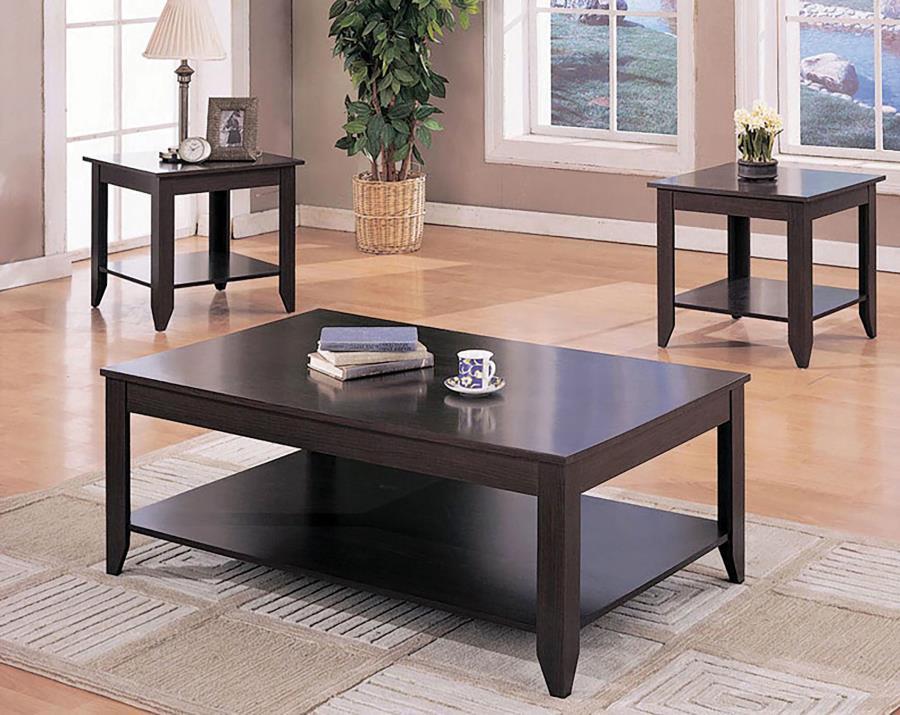 Brooks - 3-piece Occasional Table Set With Lower Shelf - Brown