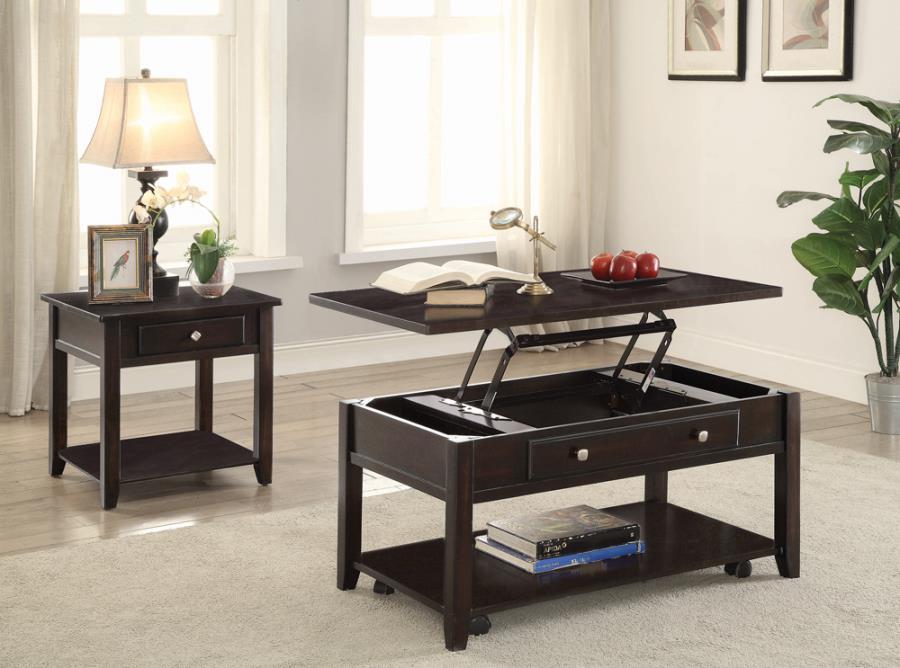 Bradford - Rectangular Lift Top Coffee Table - Brown