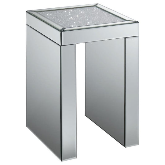 Audrey - Square Chair Side Table - Pearl Silver