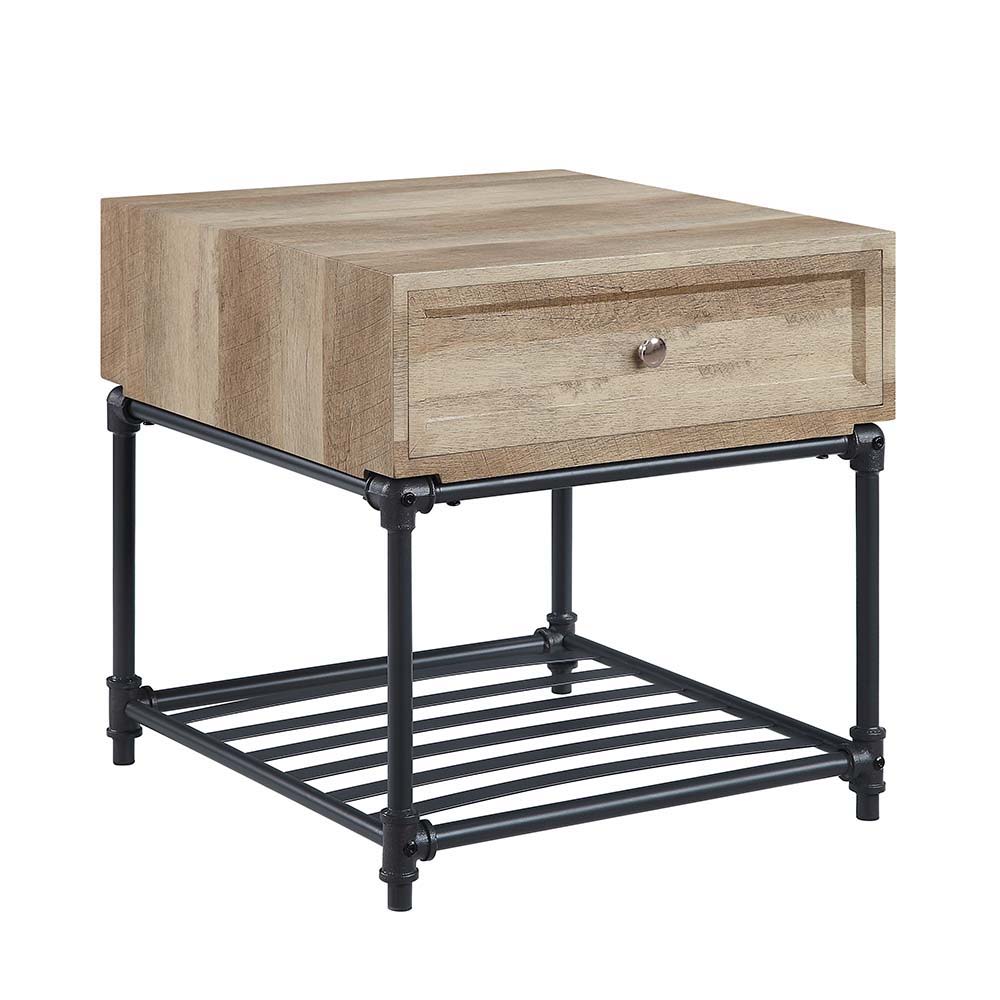 Brantley - End Table - Oak & Sandy Black Finish - 22"