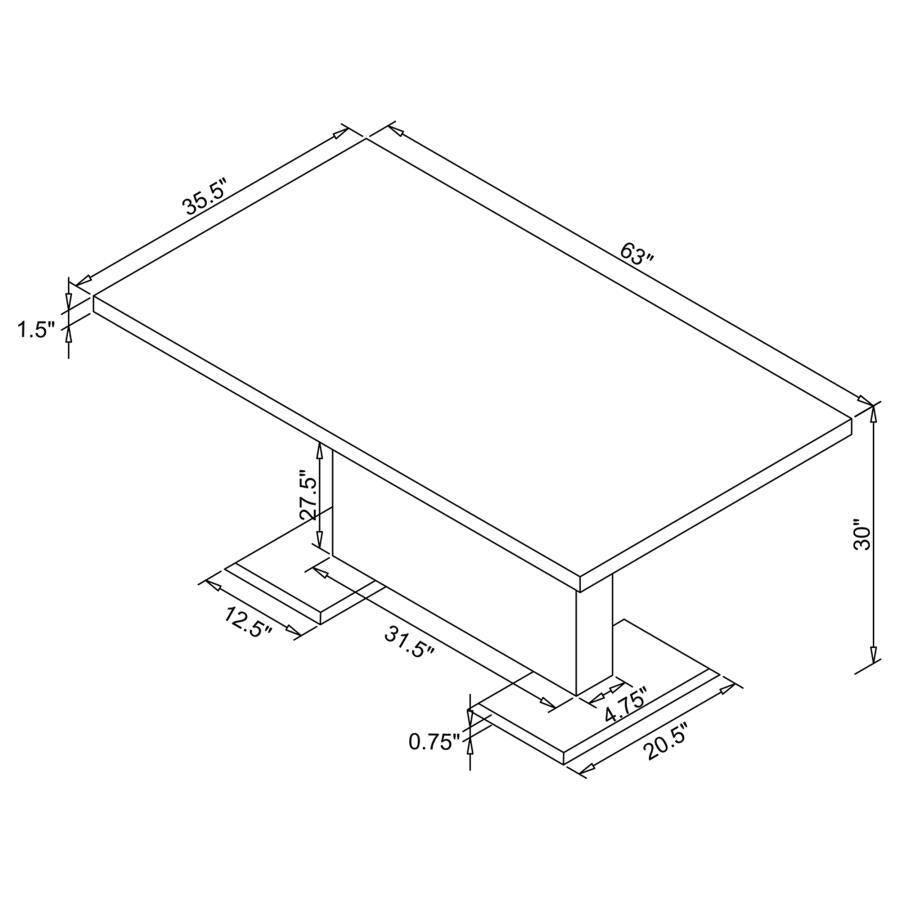 Anges - Dining Table - White