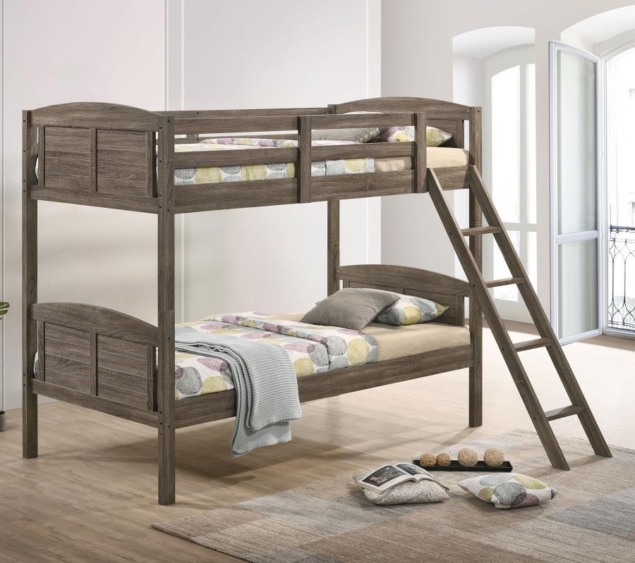 Flynn - Twin over Twin Bunk Bed - Light Brown