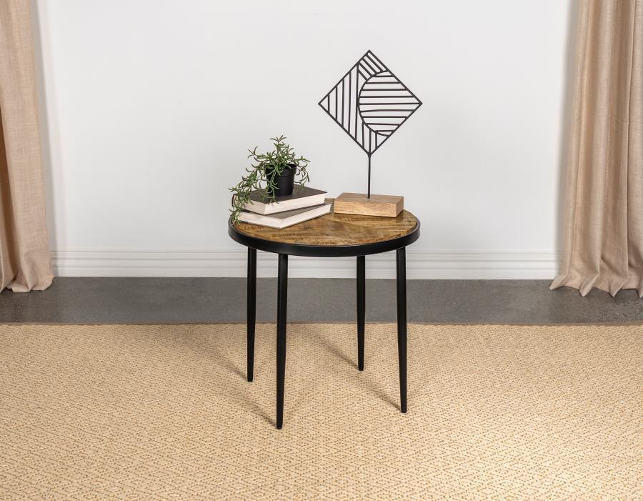 Side Table - Natural Mango / Black