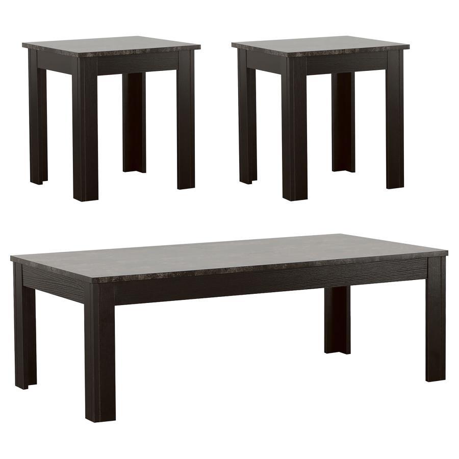 Coaster - 3-piece Faux-marble Top Occasional Table Set