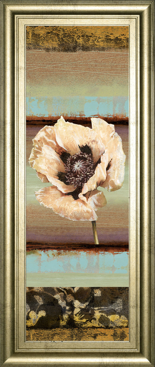 Elemental Poppy I By Selina Werbelow - Framed Print Wall Art - Blue