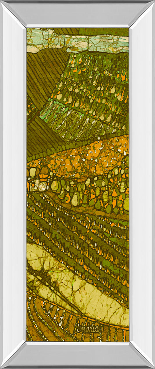 Vineyard Batik Il By Andrea Davis - Mirror Framed Print Wall Art - Green