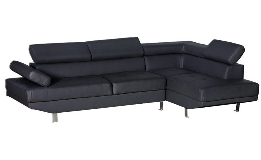 Mykonos Faux Leather Sectional with Adjustable Headrest