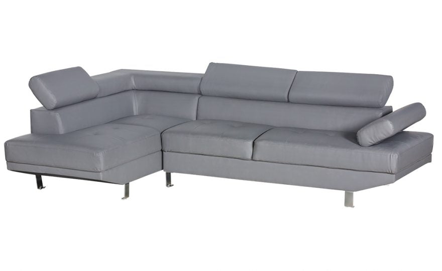 Mykonos Faux Leather Sectional with Adjustable Headrest