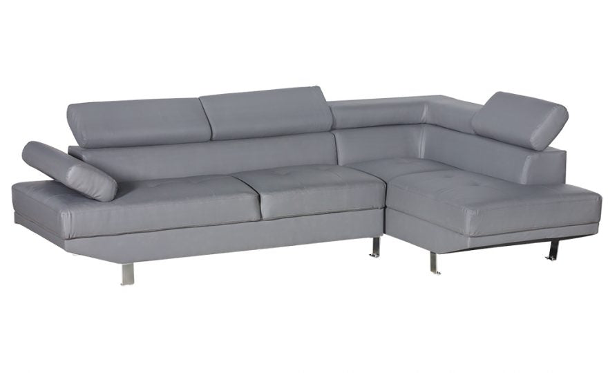 Mykonos Faux Leather Sectional with Adjustable Headrest