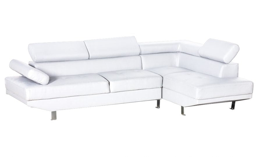 Mykonos Faux Leather Sectional with Adjustable Headrest